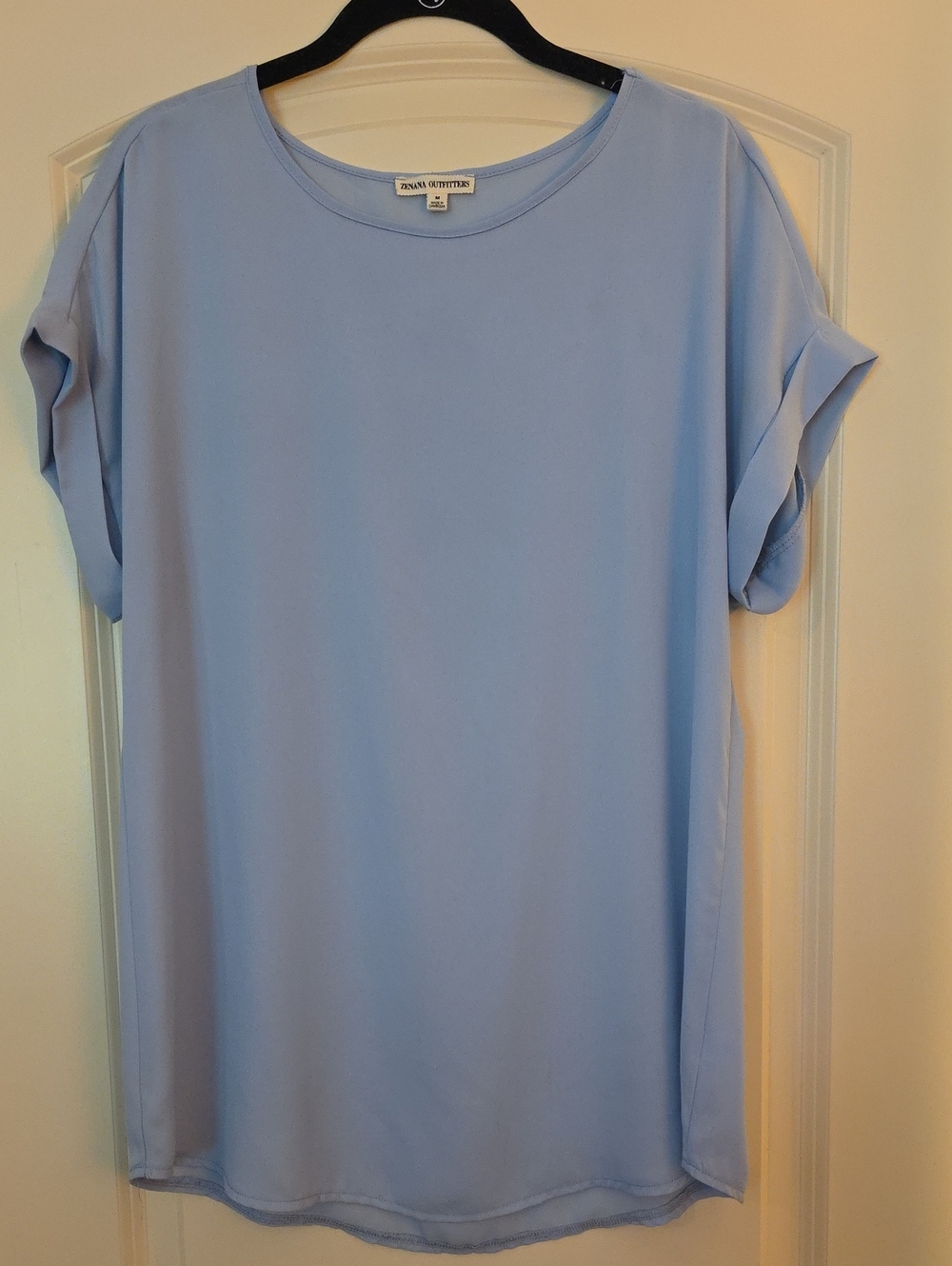 Light Blue Short Sleeve Blouse
